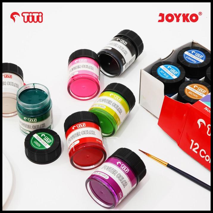 Joyko Titi 12 Poster Colors 30Ml Set / Cat Poster 12 Warna Poc-30Ml-12