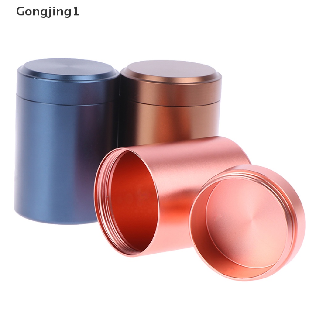 Gongjing1 1pc Toples Penyimpanan Teh / Herbal Kedap Udara Bahan Aluminum