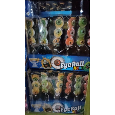 permen lolipop lollipop eye ball neon permen bola mata lampu isi 30pcs