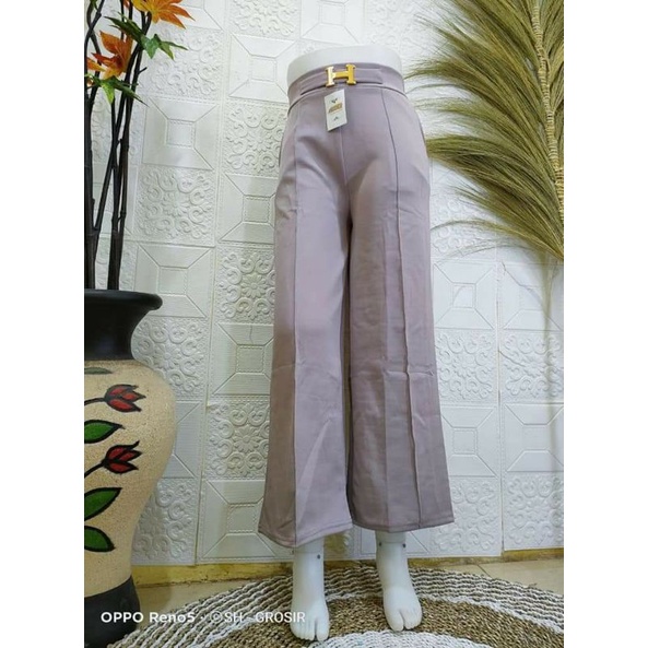 CELANA KULOT IMPORT variasi belt H bahan scuba celana wanita murah BISA BAYAR DI TEMPAT (COD)