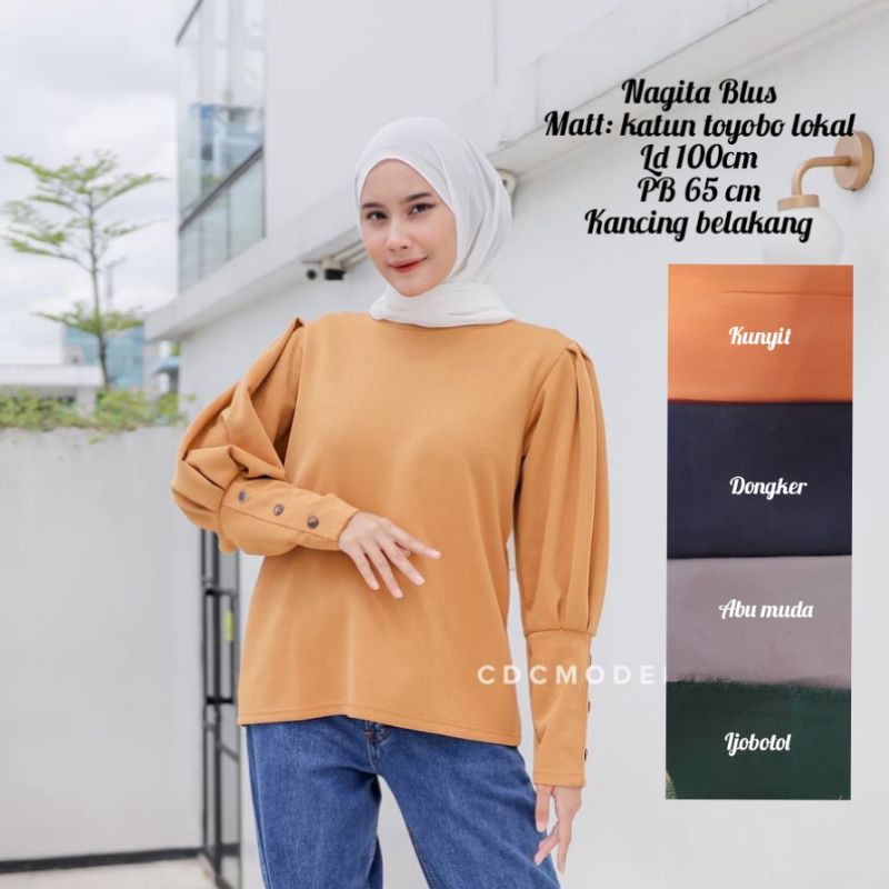 Baju atasan blouse mutiara premium