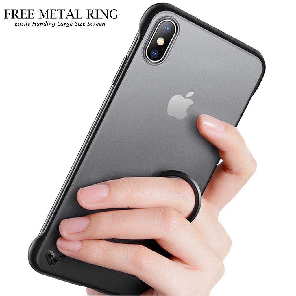 MallCasing - Vivo Y19/U3 | Y91/Y95 | Y93/Y91C | S1/iQOO Neo Translucent Dove + Ring Hard Case