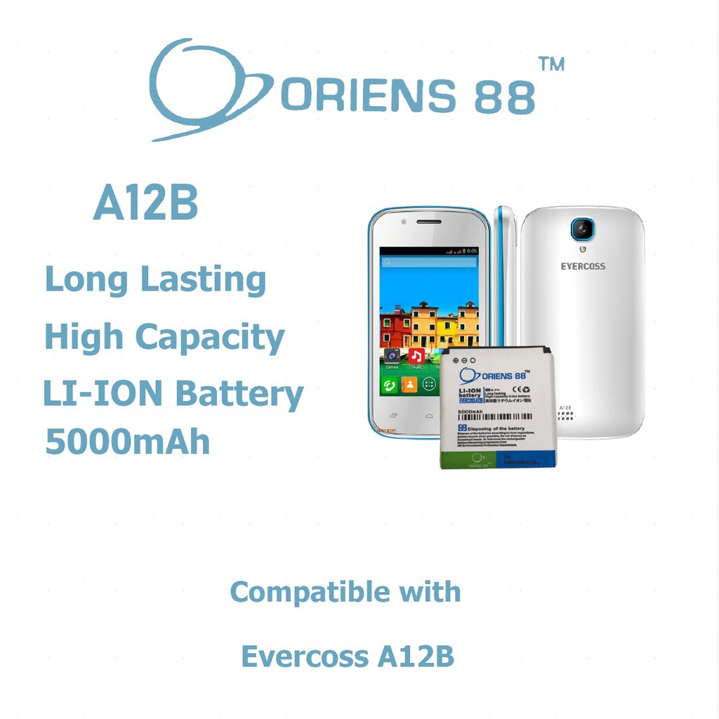 Baterai Batre Battery Double Power OR88/ Oriens88 Evercoss A12B