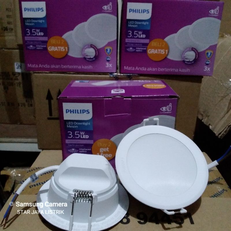 Downlight LED Philips Meson Paket 3.5 Watt Beli 2 Gratis 1