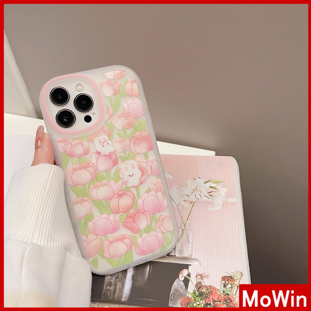 iPhone Case Silicone Soft Case Clear Case TPU Airbag Shockproof Full Coverage Protection Camera Pink Flower Rabbit For iPhone 13 Pro Max iPhone 12 Pro Max iPhone 11 iPhone 7 Plus