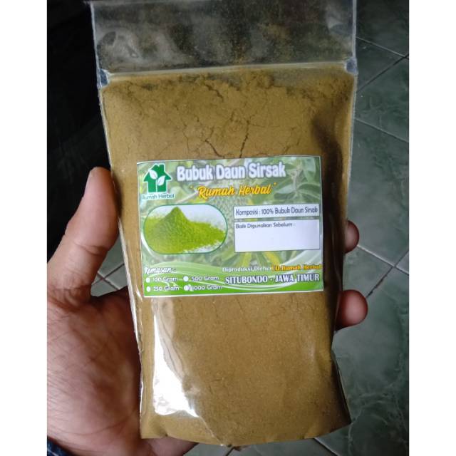 

Bubuk Daun Sirsak kemsan 100 gram