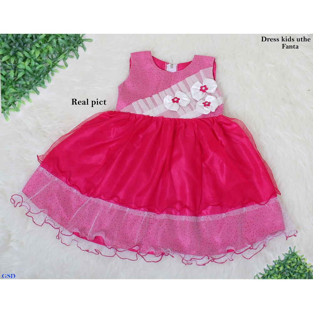 Dress Kid Uthe/Casual Midi Mini Dress Anak Premium/Baju Ulang Tahun/Baju Kondangan Anak/Terusan Anak