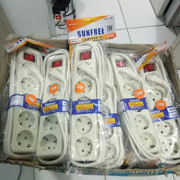 Sunfree Stop Kontak Saklar - Cok Sambung - Cok Cabang