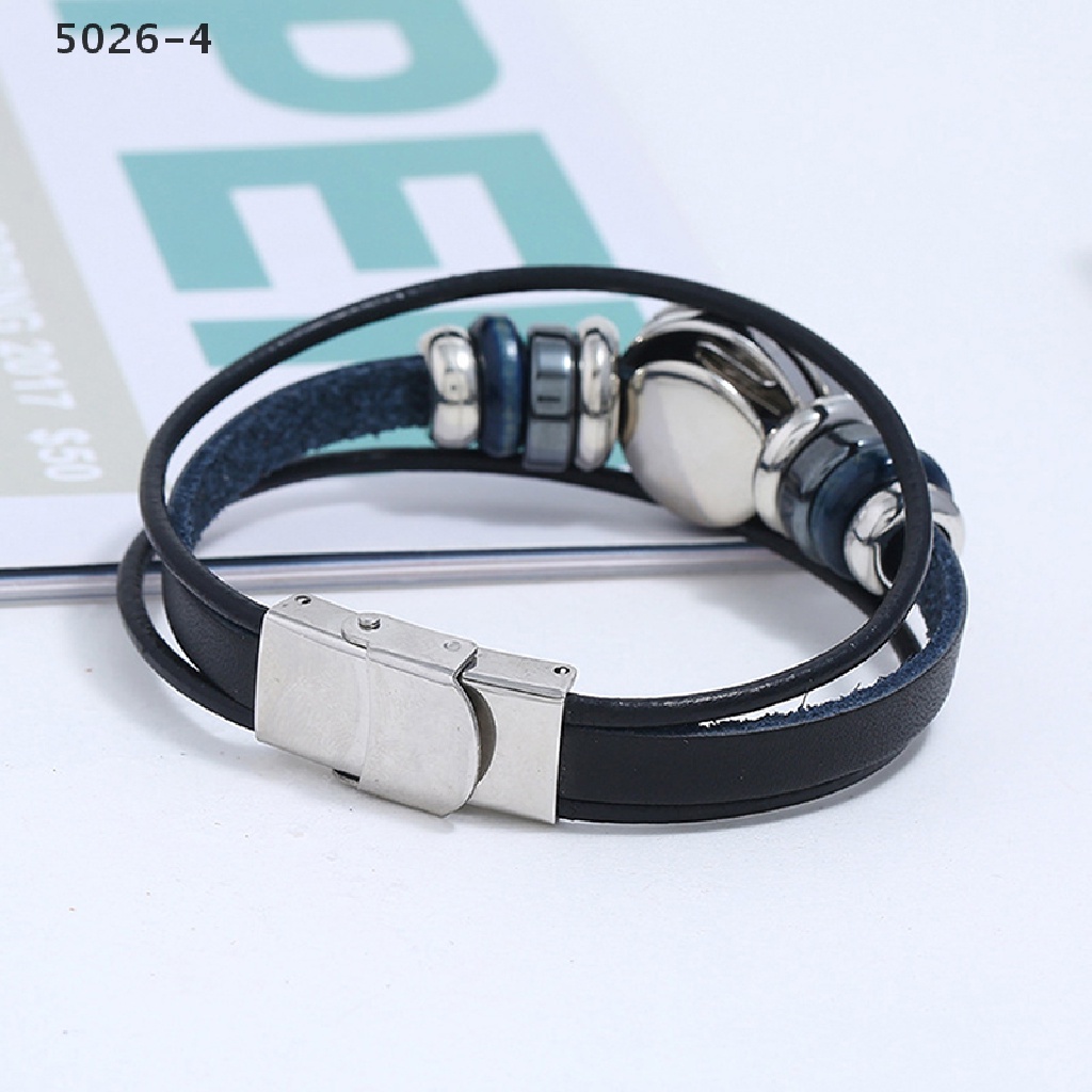 5026-4 12 Constellation Hand Woven Braided Leather Retro Zodiac Sign Charms Bracelet  5026-4