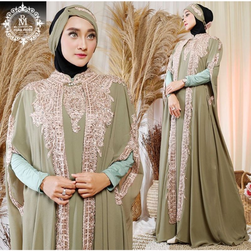 kaftan Nadia + Gamis Manset +Turban Original Butik