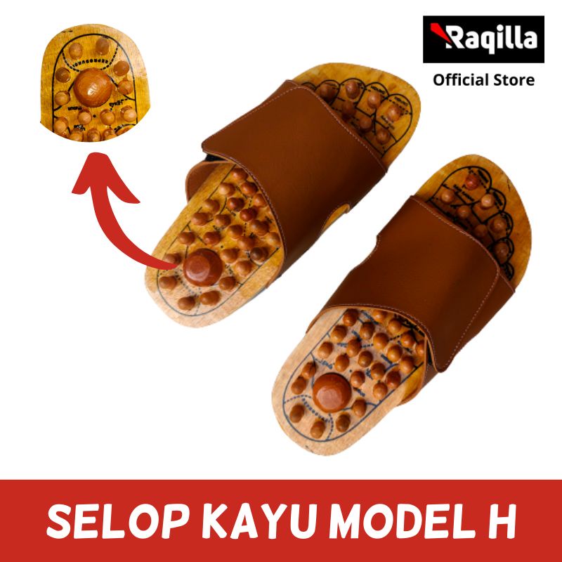 Raqilla Shop - Sandal kesehatan pria dan wanita Sendal kayu rematik sandal kayu refleksi akupuntur