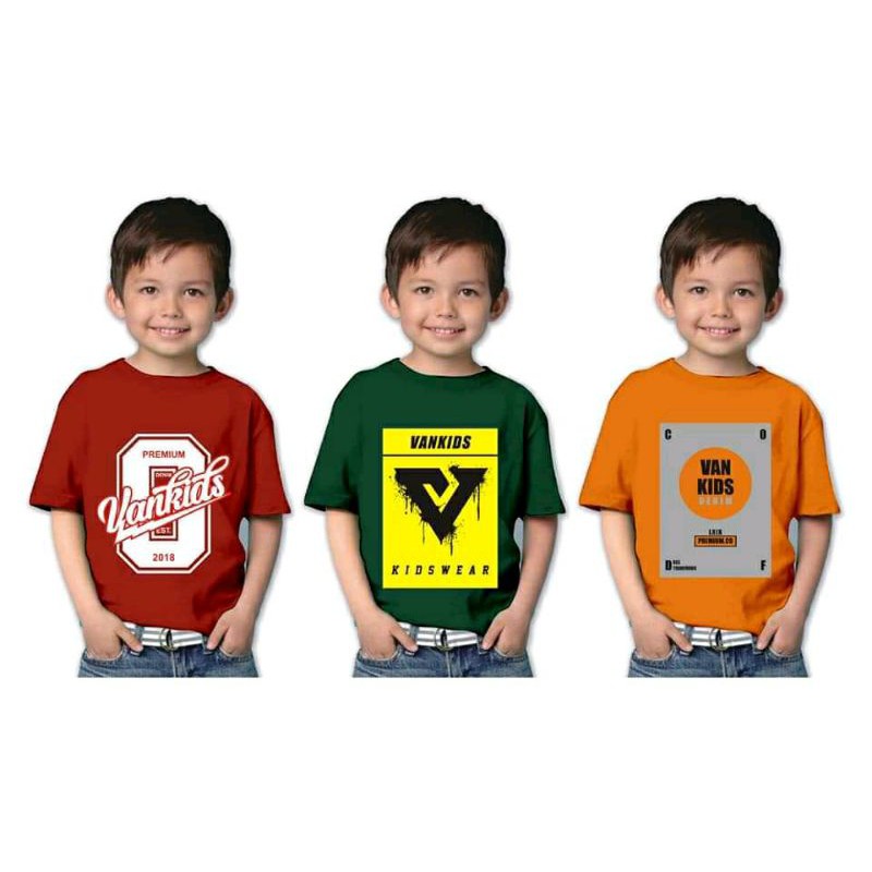 Baju KAOS DISTRO ANAK VANKIDS HIJAU BOTOL