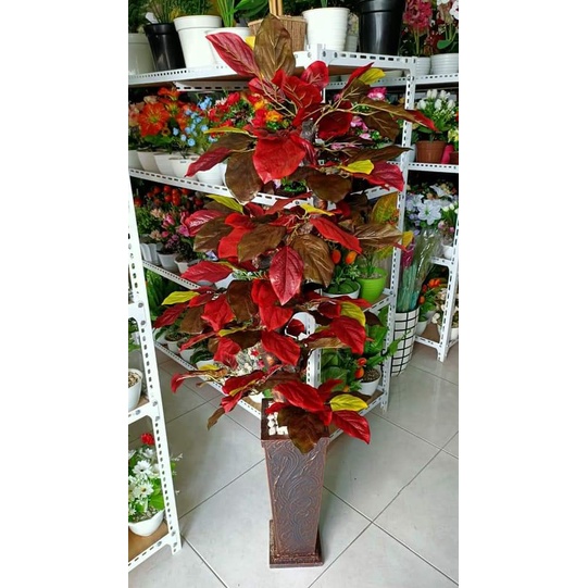 Bunga hias artificial pohon Apukat merah Bunga sudut ruangan besar 140 cm