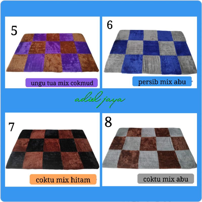 Karpet bulu motif karakter catur 160*100*5cm ( HDP black spons catur)