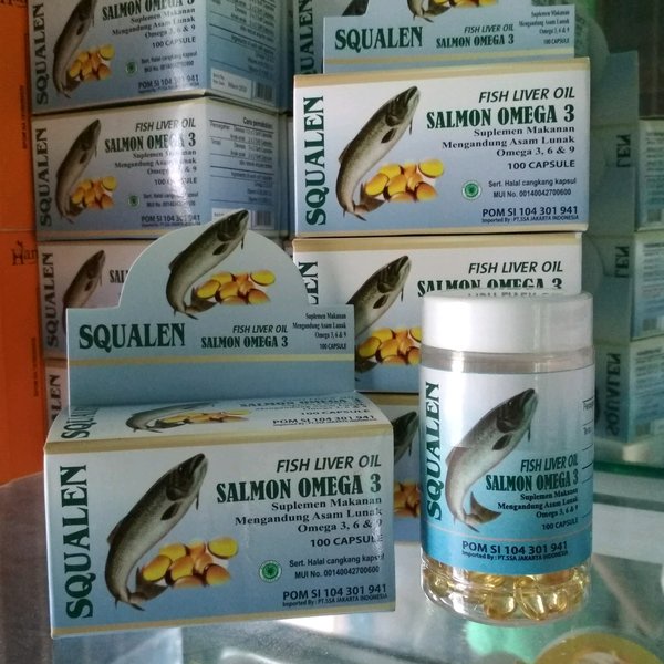 SQUALEN Fish Liver Oil Omega 3 / Minyak Ikan Salmon EPA DHA