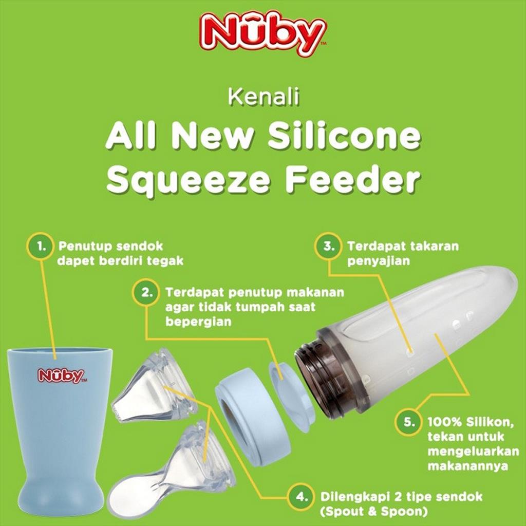 NUBY 124957 90 ml All Silicone Squeeze Feeder Grey Botol