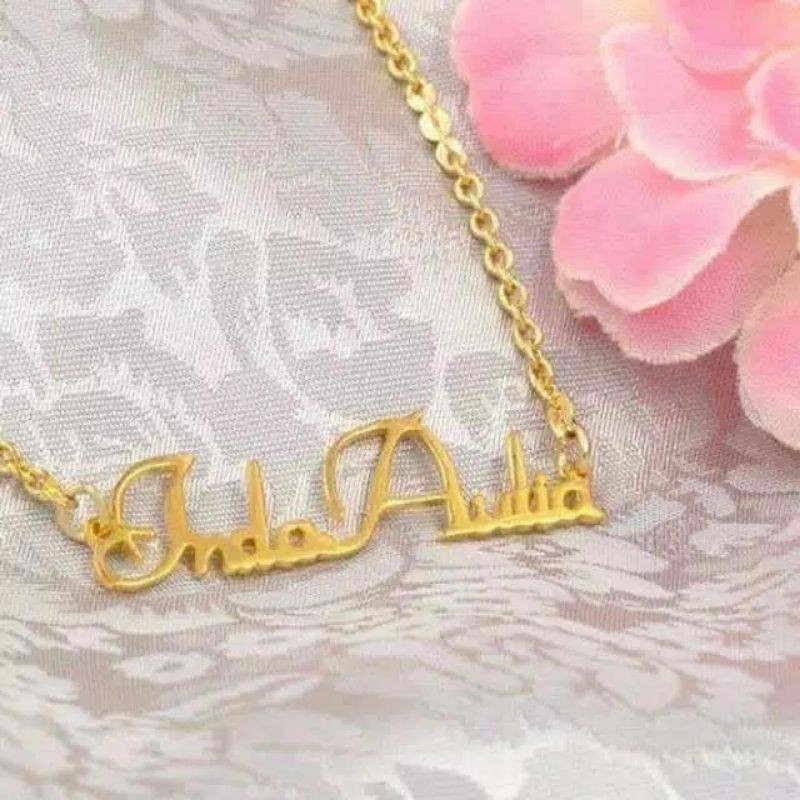 kalung nama lapis emas24k custom murah terbaik