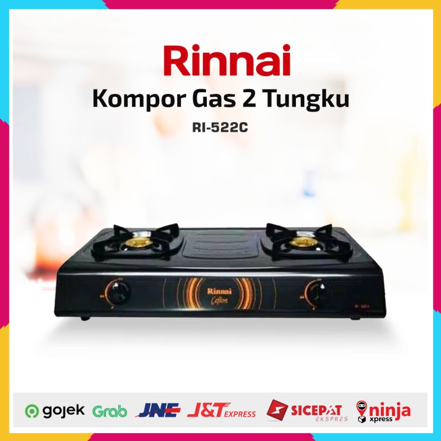 Kompor Gas 2 Tungku Rinnai RI-522-C RI-522C Simplity