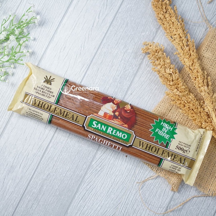 

PASTA-ANEKA- SAN REMO WHOLEMEAL SPAGHETTI PASTA 500 GR / HIGH FIBRE -ANEKA-PASTA.