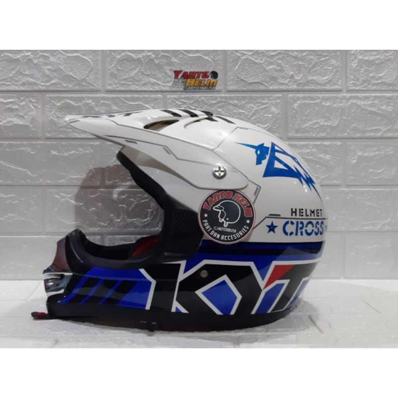KYT CROSS PRO #8 WHITE BLUE