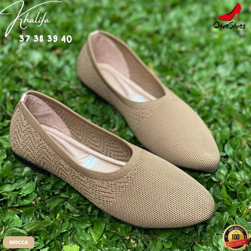 NEW RESTOCK BISA COD| SEPATU FLAT RAJUT IMPORT KHALIFA 03 BY OLIVE