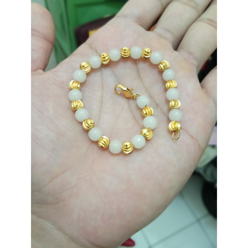 Gelang tangan xuping wanita berlapis emas dengan mata zircon SDR.