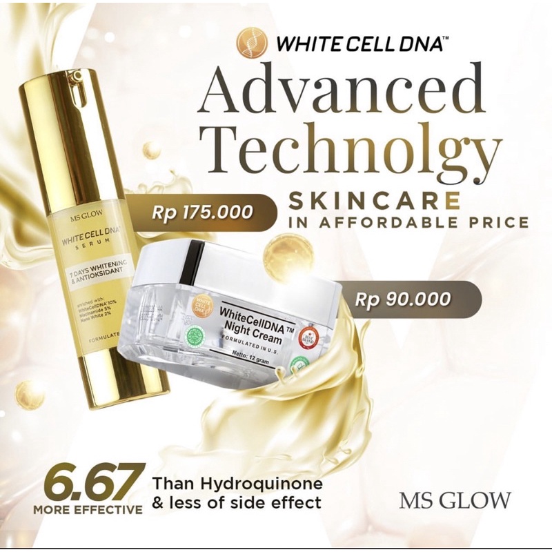 MS GLOW White Cell DNA Night Cream | Serum Msglow White Cell DNA | Toner Essence