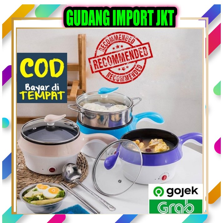  Panci  Listrik Anti  Lengket  Lapisan Keramik  Multifungsi 