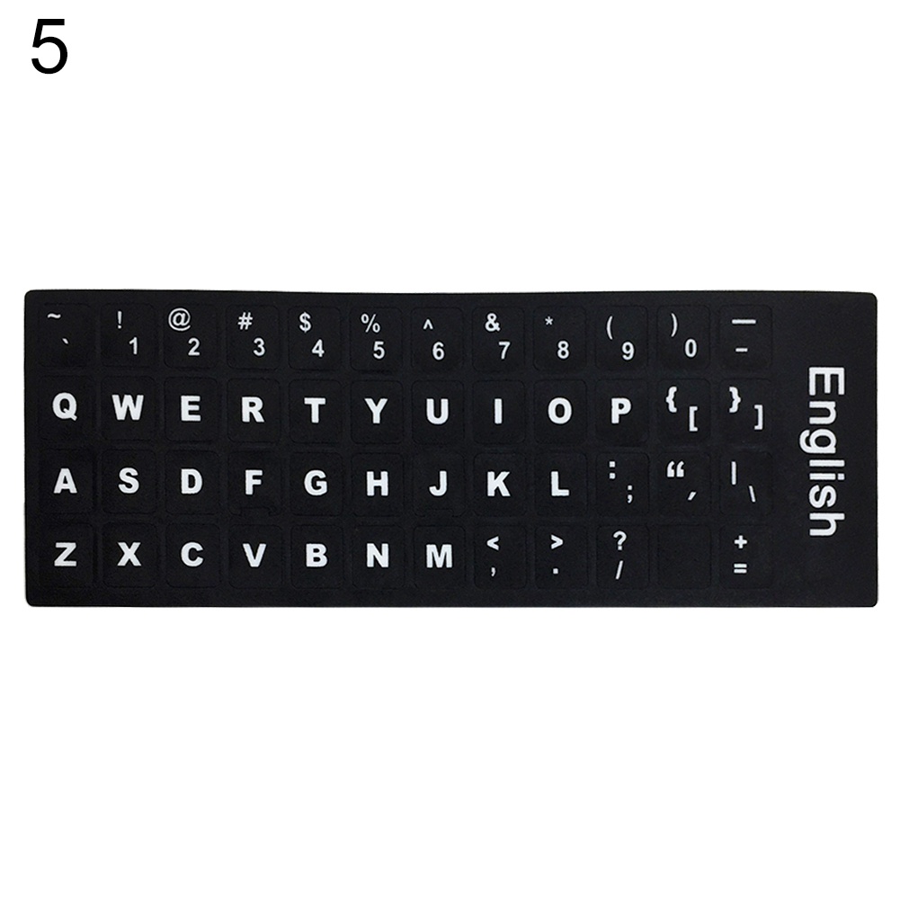 Stiker Keyboard Bahasa Rusia Inggris Spanyol Untuk PC Laptop Komputer