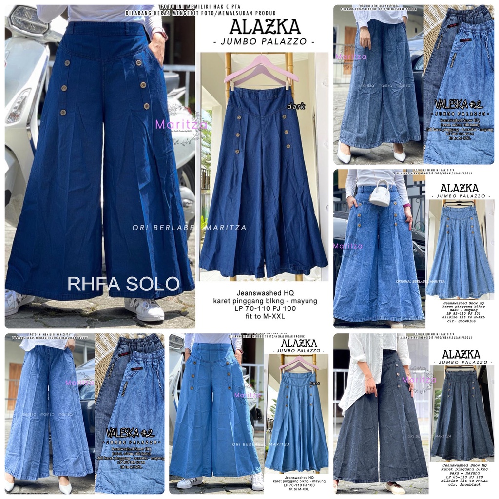 CELANA JEANS / 19.7 / EXCEL HAZEL MARVELL SOCIOLA BASIC AGYA ALAZKA VALESKA SORRA / KULOT /PALAZO /  ALL SIZE FIT M-XXL / MARITZA