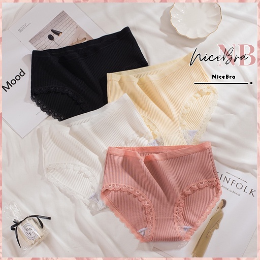 Brasay Celana Dalam Fashion Wanita Renda Underwear Wanita Bahan Katun Motif Pita 2019