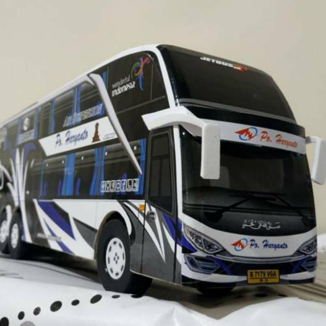 Miniatur Bus bis / mainan bus bis Haryanto Double Decker