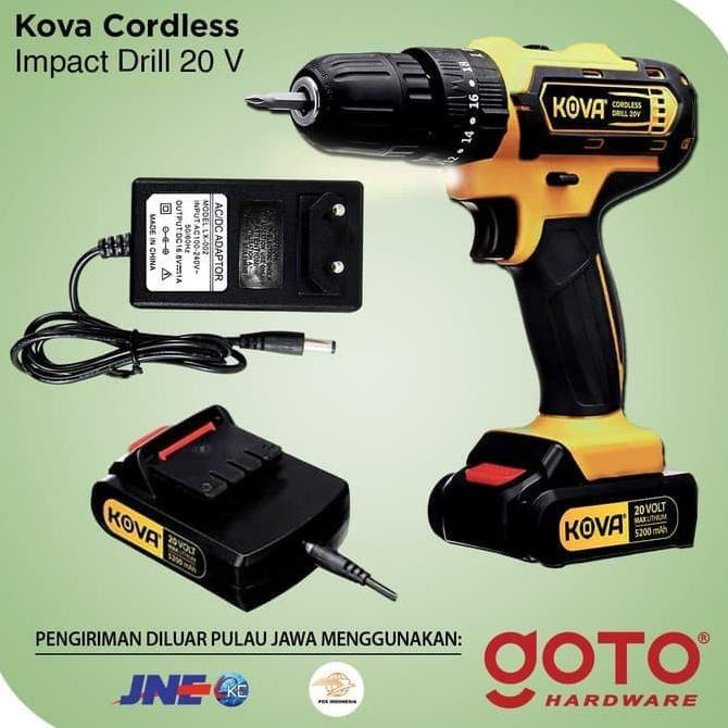 MURAH MERIAH Kova Cordless Impact Drill 20 V Mesin Obeng Bor Baterai Tembok 20V bor