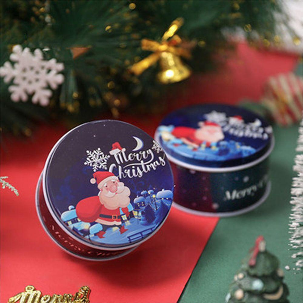 R-flower Christmas Tin Gift Box Xmas Candy Dengan Tutup Wadah Penyimpanan