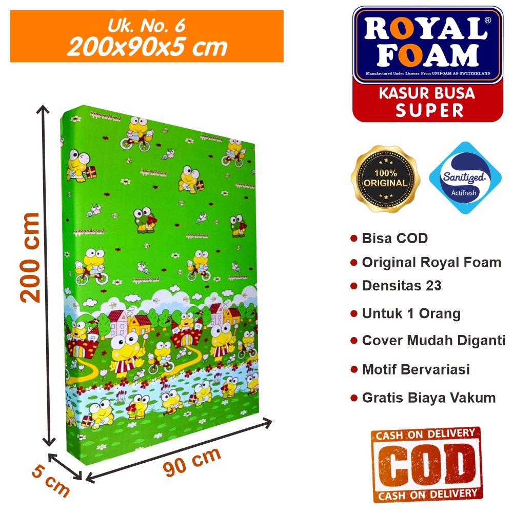 Kasur Busa Royal Foam Ukuran No 6 200x90x5 cm Tebal 5 cm D23 ORIGINAL