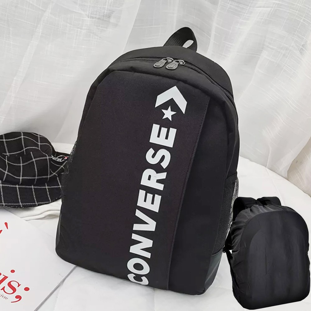 SHOPEE 6.6 SUPER SALE!! Tas Ransel Casual Pria Wanita Original Distro CT#800 - Black + Raincover