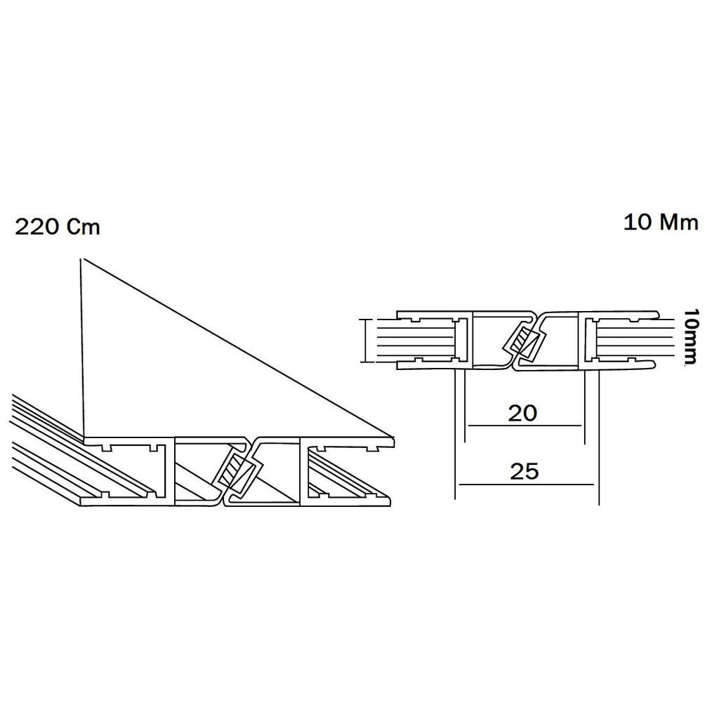 Magnetic Glass Clip Seal Pintu Kaca Sliding Klip Seal Magnet Shower