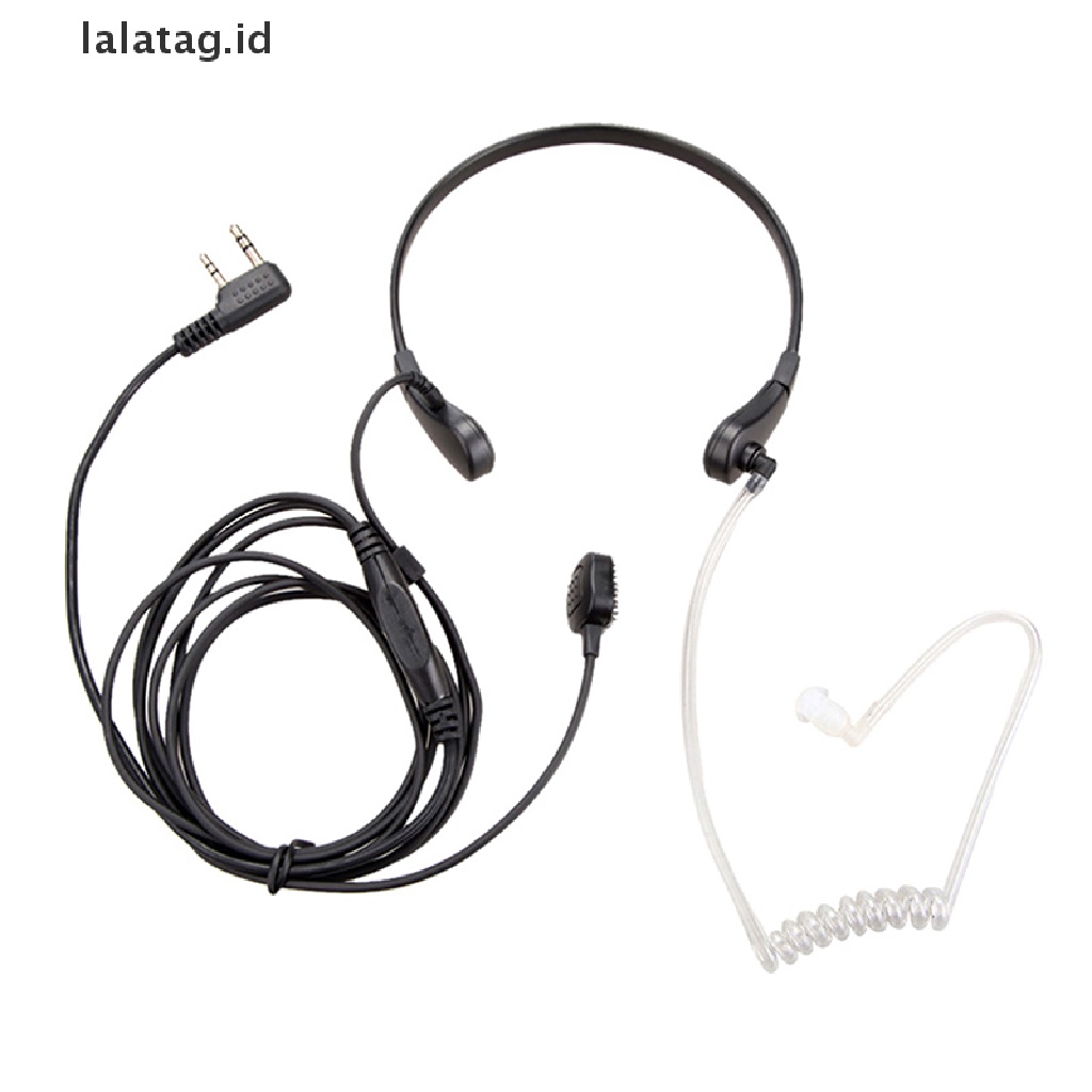 (lalatag) Headset Earpiece PTT Akustik Dengan MIC Tenggorokan Untuk Walkie Talkie