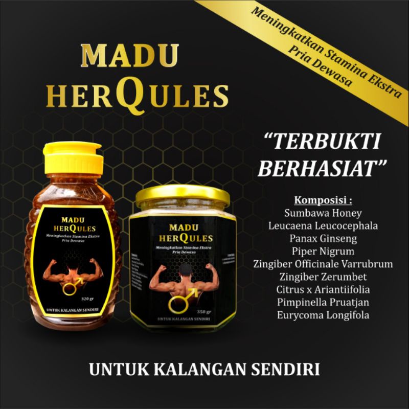 Obat kuat herbal atau Madu Kuat pria tahan lama [Herqules] Jamu kuat pria dan stamina pria dewasa-350gr