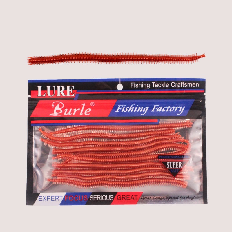 10pcs / Kantong Umpan Pancing Soft Bait Bentuk Cacing Ukuran 13.5cm 2g