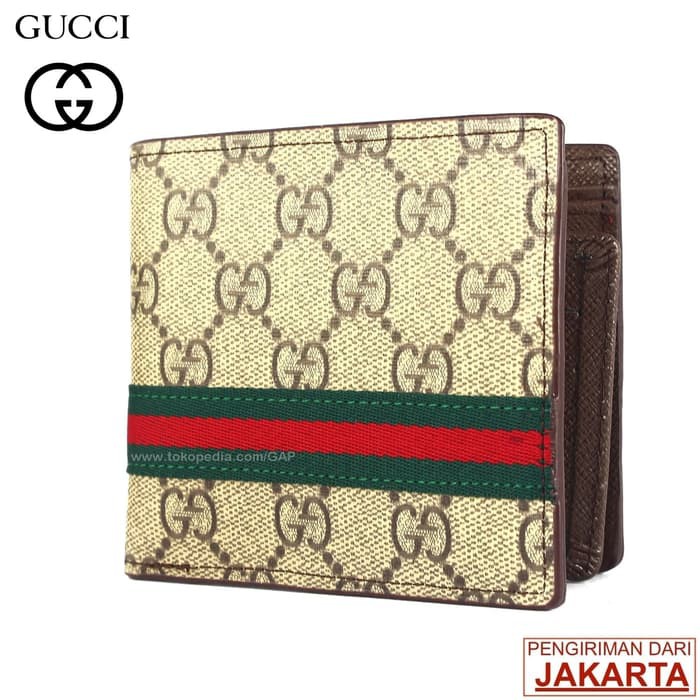 DOMPET KULIT PRIA TIDUR IMPORT BRANDED DENGAN KOTAK | GUCCI BIG LOGO