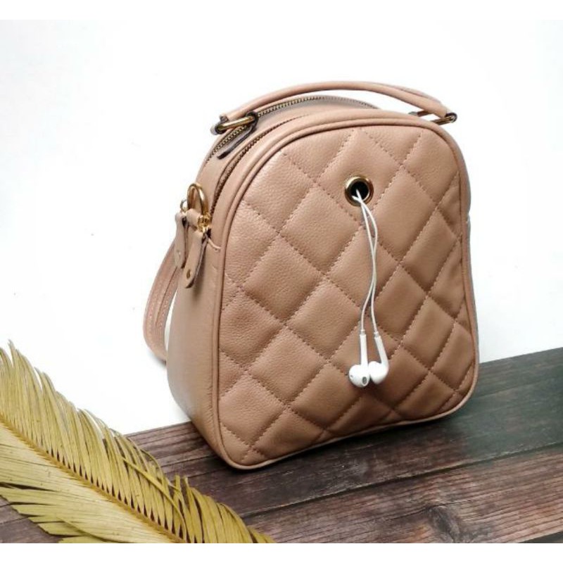 Tas Ransel Kecil Wanita Kulit Sapi Asli