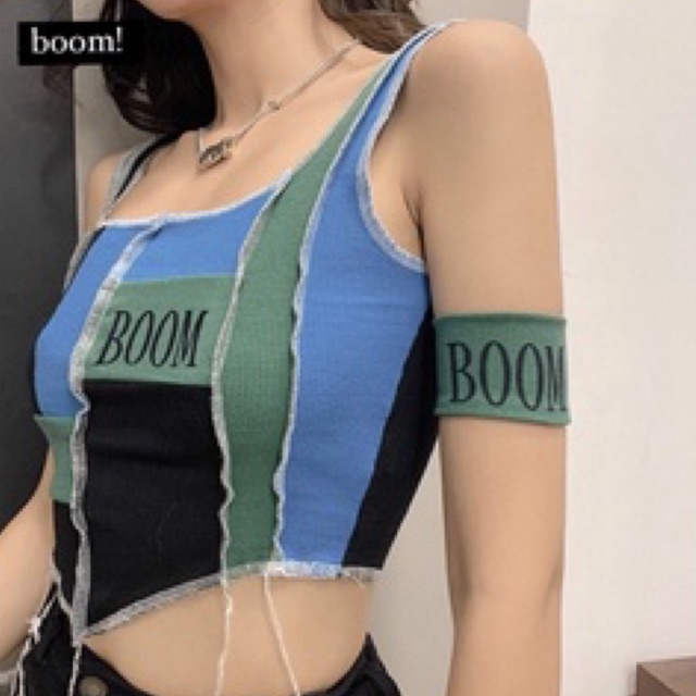 WEARJAYCEE - Popuri Reworked Patch Crop Tank Top