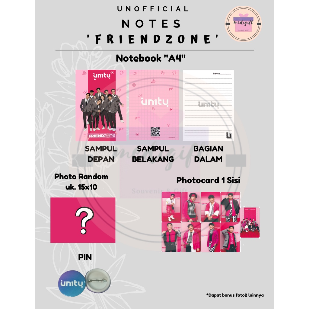 

LIMITED EDITION 'NOTES UN1TY EDISI FRIENDZONE' UKURAN A4 - UNOFFICIAL