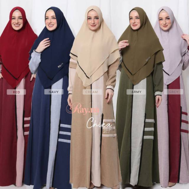 CHIKA SET|GAMIS MODIST|GAMIS BAHAN PREMIUM|GAMIS SET| SET SYARI|PRODUK ORI RAYNA