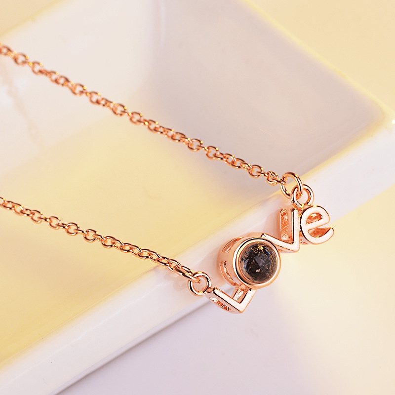 [Ready Stock]Stylish and Simple Personality Plated 925 Silver Love Necklace