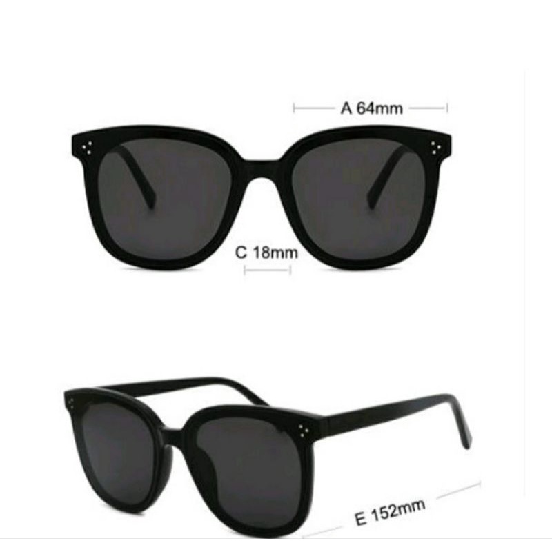 Kastamanwatch - (COD) KACAMATA GK HITAM FASHION KOREA FRAME SUNGLASSES WANITA PRIA SEGI EMPAT ANTI UV