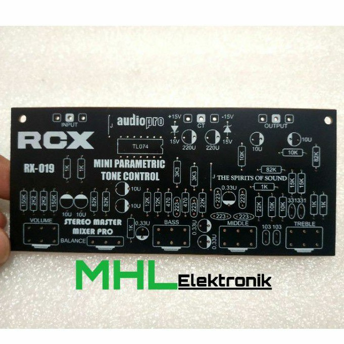 PCB Tone Control Stereo Mini Parametrik Tone Control Elite RX 019