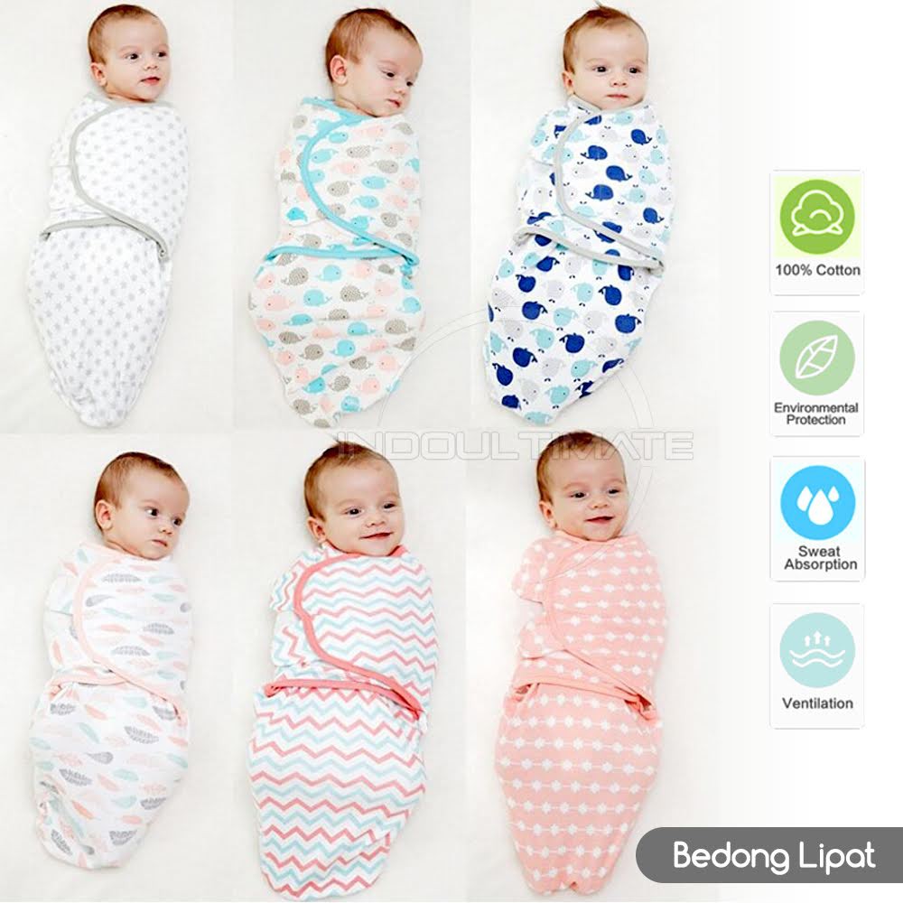 Bedong Lipat Single Knit BABY LEON BC-108 Bedong Bayi Bedong Bayi Instan Kain Bedongan Bayi Motif