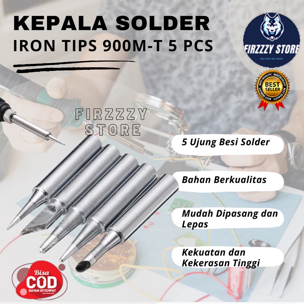 Kepala Solder Iron Tips 900M-T 5 PCS Silver